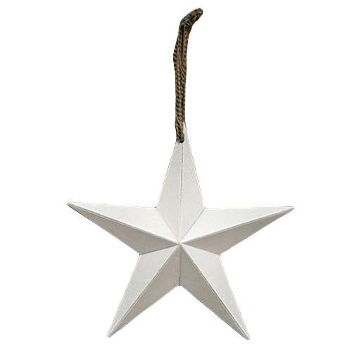 White Barn Star w Ribbon T