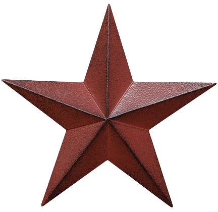 Burgundy Barn Star 5 point 5 inch T